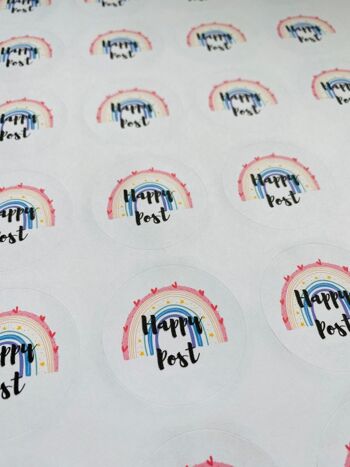 Rainbow Happy Mail Stickers, Merci de soutenir ma petite entreprise Stickers, Happy Post Stickers, Business Labels, Customer Stickers - 1 feuille (3,20 £), 943547661-0 3