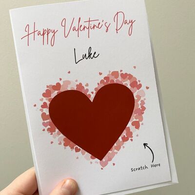 Valentines Day Scratch Card, Custom Valentines Scratch to Reveal Card, Personalised Valentines Scratch Off, Valentine’s Day Gift Card - 1 card (£3.25) Red , 953134836-0