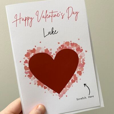 Valentines Day Scratch Card, Custom Valentines Scratch to Reveal Card, Personalised Valentines Scratch Off, Valentine’s Day Gift Card - 1 card (£3.25) Gold , 953134836-2