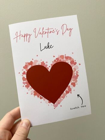 Carte à gratter pour la Saint-Valentin, Carte à gratter personnalisée pour la Saint-Valentin, Carte à gratter personnalisée pour la Saint-Valentin, Carte-cadeau de la Saint-Valentin - 4 cartes (10,00 £) Rouge, 953134836-12 3