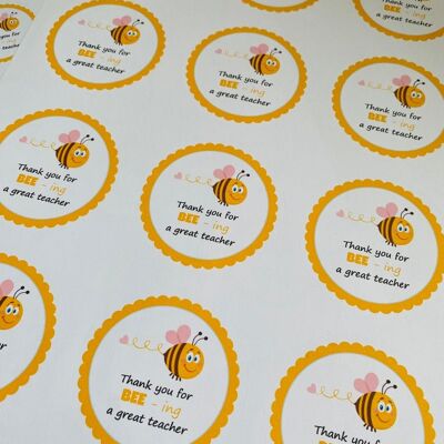 Thank you teacher Stickers, teacher Labels, thank you for helping me grow, thank you for being my teacher stickers, Thank You teacher gift - 1 sheet (£3.20) , 949431534-1