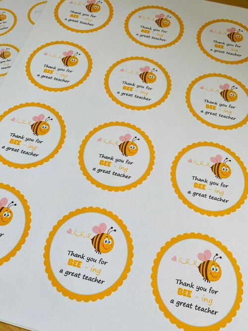 Thank you teacher Stickers, teacher Labels, thank you for helping me grow, thank you for being my teacher stickers, Thank You teacher gift - 1 sheet (£3.20) , 949431534-2