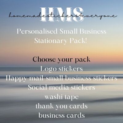 Business starter pack, small business kit, business starter kit, business supplies, business and thank you cards, logo stickers, to do list - Starter pack (£16.00) , 949527256-0