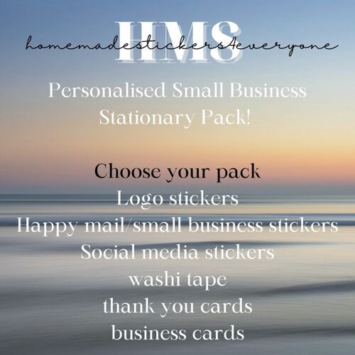Business starter pack, small business kit, business starter kit, business supplies, business and thank you cards, logo stickers, to do list - Starter pack (£16.00) , 949527256-1