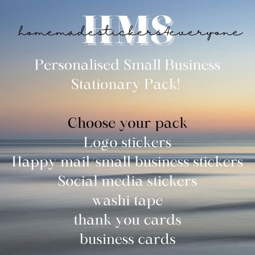 Business starter pack, small business kit, business starter kit, business supplies, business and thank you cards, logo stickers, to do list - Pack 2 (£18.00) , 949527256-4