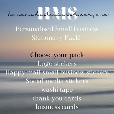 Business starter pack, small business kit, business starter kit, business supplies, business and thank you cards, logo stickers, to do list - Pack 2 (£18.00) , 949527256-5