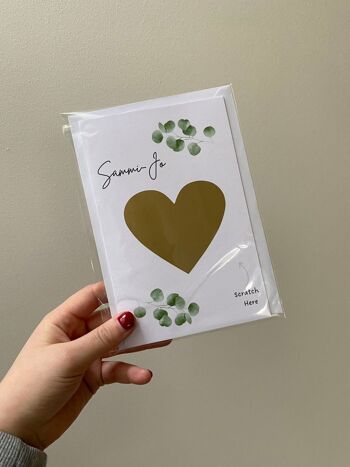 Grattez pour révéler la carte de demoiselle d'honneur, carte à gratter de révélation de mariage, carte surprise de mariage à gratter Faire-part de mariage personnalisé - 2 cartes (6,05 £) Coeur rouge, 1135584488-7 4