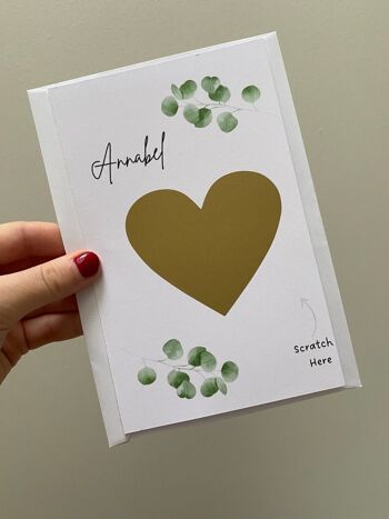 Grattez pour révéler la carte de demoiselle d'honneur, carte à gratter de révélation de mariage, carte surprise de mariage à gratter Faire-part de mariage personnalisé - 3 cartes (8,00 £) Coeur d'or, 1135584488-15 2