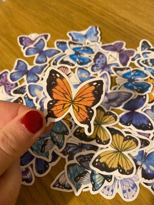 5pcs Butterfly Aesthetic Stickers | Multicoloured Sticker Pack Cute Laptop Stickers | Scrapbooking Stickers | Bullet journal | Scrapbooking , 1146965675