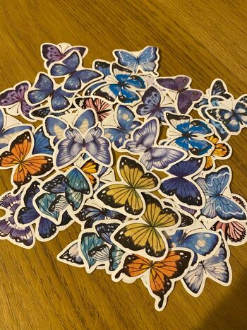 5 autocollants esthétiques papillon | Pack d'autocollants multicolores Autocollants mignons pour ordinateur portable | Autocollants de scrapbooking | Journal à puces | Scrapbooking , 1146965675 2