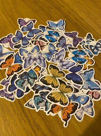 5 autocollants esthétiques papillon | Pack d'autocollants multicolores Autocollants mignons pour ordinateur portable | Autocollants de scrapbooking | Journal à puces | Scrapbooking , 1146965675 3