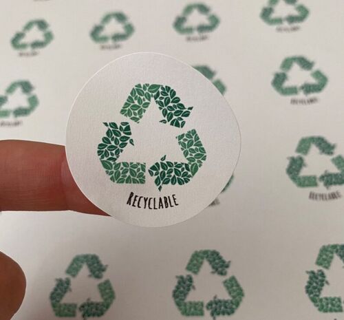 Eco friendly | Recyclable Stickers | Reduce Reuse Recycle Labels | Business Sticker Sheet | Recycle Me Stickers | Please Recycle Me Stickers - 1 sheet (£3.25) , 929605064-1