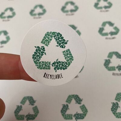 Ecologico | Adesivi riciclabili | Riduci il riutilizzo delle etichette di riciclaggio | Foglio di adesivi aziendali | Riciclami adesivi | Please Recycle Me Stickers - 2 fogli (£ 5,55), 929605064-3