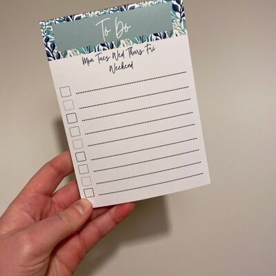 Botanical | Eco-friendly Magentic A6 To Do List | Pad Weekly List | Organiser Desk Pad | Weekly Planner Pad | Stationery Gifts | 50 Page , 847445918