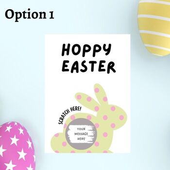 Carte à gratter de Pâques, carte à gratter surprise, gratter pour révéler un cadeau personnalisé de Pâques, révélation de Pâques, chasse aux œufs, cadeau surprise de Pâques - 1 carte (3,25 £) Option 2, 1164671732-1 5