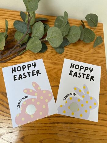 Carte à gratter de Pâques, carte à gratter surprise, gratter pour révéler un cadeau personnalisé de Pâques, révélation de Pâques, chasse aux œufs, cadeau surprise de Pâques - 2 cartes (6,05 £) Option 4, 1164671732-8 1