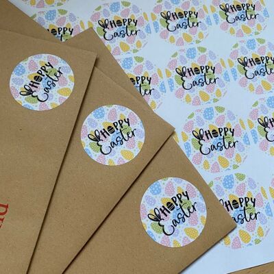 Happy Easter Stickers | Easter Stickers | Chocolate Stickers | Easter Egg Gift | Labels | Small Business Sticker Sheet | Packaging | Tags - 3 sheets (£8.15) , 851370654-6