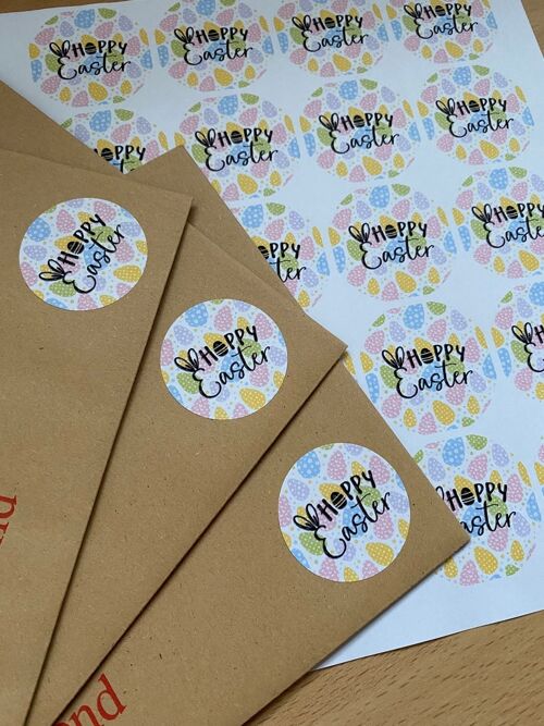 Happy Easter Stickers | Easter Stickers | Chocolate Stickers | Easter Egg Gift | Labels | Small Business Sticker Sheet | Packaging | Tags - 5 sheets (£12.55) , 851370654-13