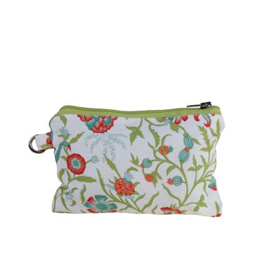 Olive green bird canvas pouch