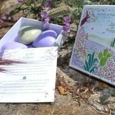 Olive and lavender heart soaps “Jardin de Provence” box