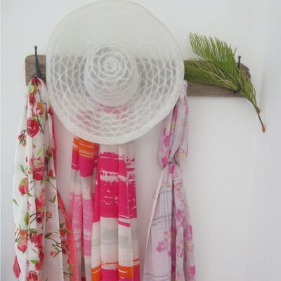 Balma Pareo-Stola aus rosa-orangefarbener Baumwolle, gestreift, ideal für Strand, Urlaub, Meer, Sommer