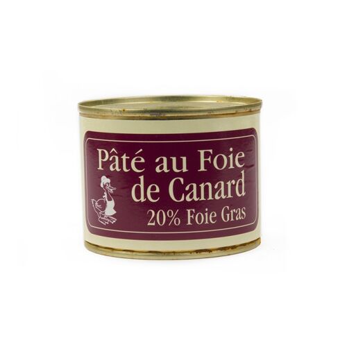 Pâté de canard au foie de canard : 20% de foie gras