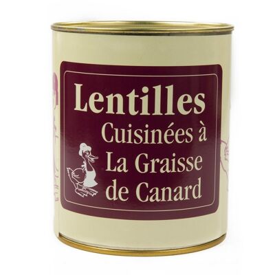 Lentils cooked in duck fat - II