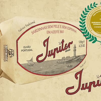 JUPITER - Gourmet Skinless and Boneless Sardines in Organic Olive Oil - 120gr
