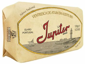 JUPITER - Gourmet Ventresca Filets de Thon (Ventree de Thon) à l'Huile d'Olive Bio - 120gr 1