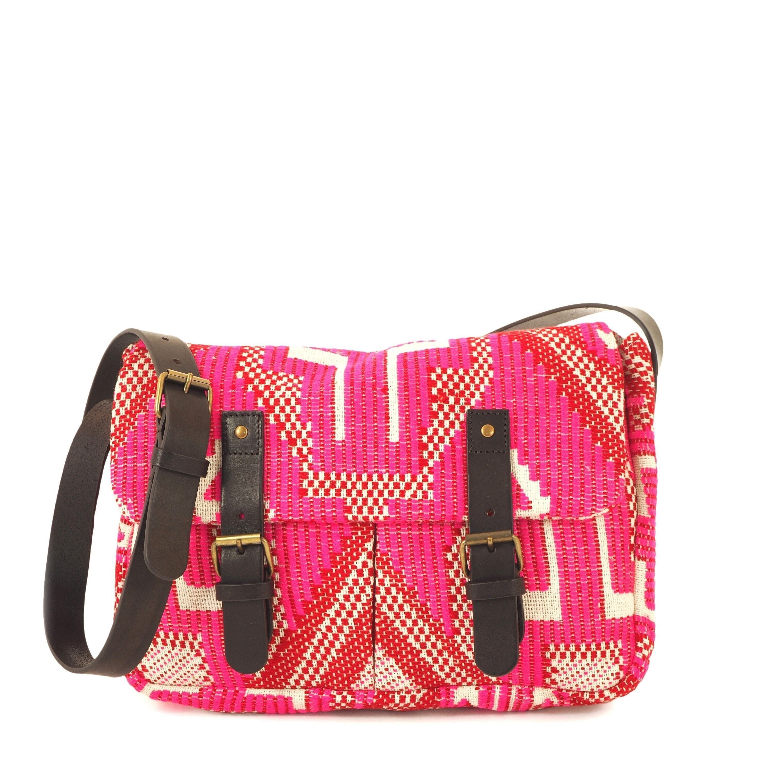 Rosa Jacquard-Schultertasche SAHARA 02 MAROKKO