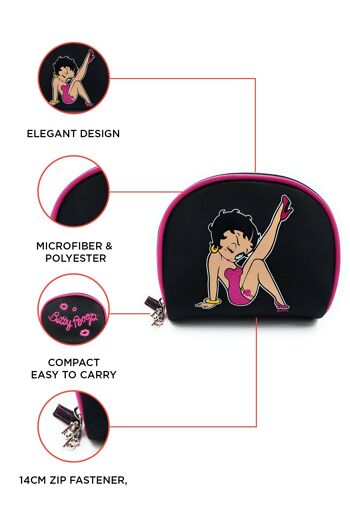 Étui à cosmétiques de luxe Betty Boop Stepping Out avec breloque zippée 4