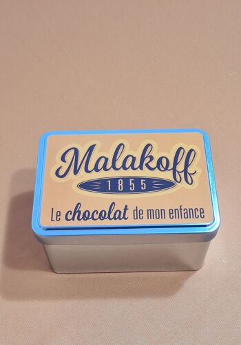 15 Mini Barres Chocolats Mélangés dans Boite Métal 112g. visuel MALAKOFF1855 3