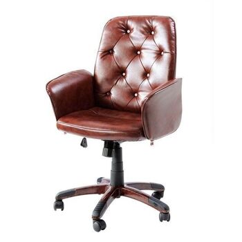 Fauteuil de bureau Chesterfield en simili cuir