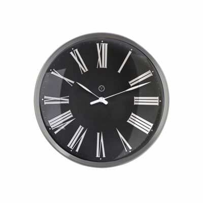 Sompex clocks amsterdam geräuschlose wanduhr ø33cm gewölbtes glas schwarz/silber