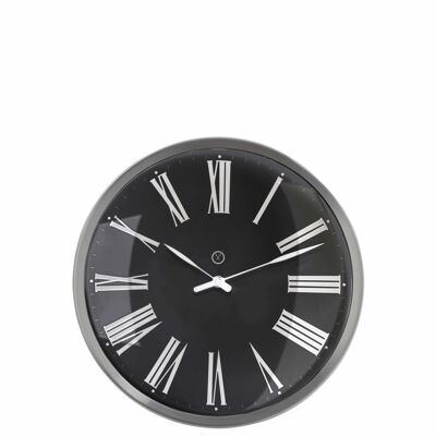 Sompex clocks amsterdam geräuschlose wanduhr ø33cm gewölbtes glas schwarz/silber