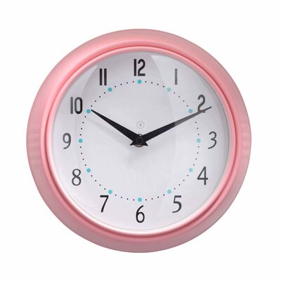 Sompex clocks milano geräuschlose wanduhr ø24cm weiss/pink