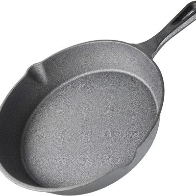 Poêle à frire ronde en fonte Airel | Pain Rond | Casseroles Haute Performance | Diamètre du pot | Batterie de cuisine en fer | Taille 24,5 cm