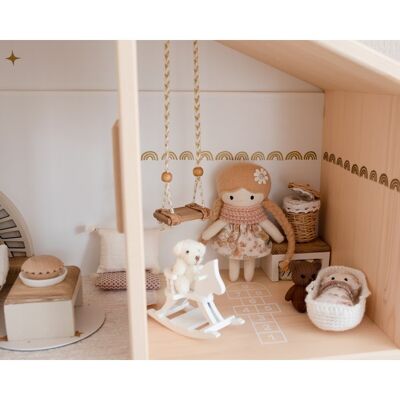 Vinilo casa de muñecas mini rayuela Blanco