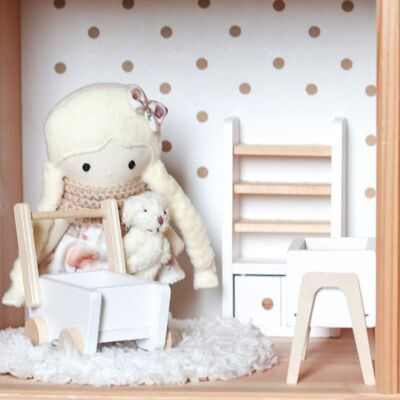 Pegatinas casa de muñecas mini lunares Blanco