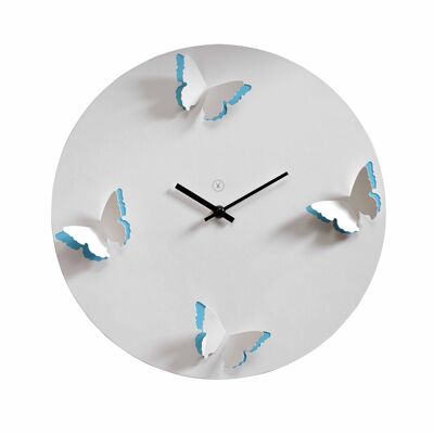 Sompex clocks venice geräuschlose wanduhr ø30cm weiss/blau