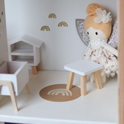 Stickers maison de poupée mini arcs-en-ciel Blanc