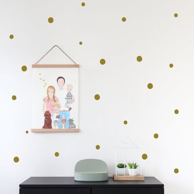 Wall stickers hand-drawn dots Copper