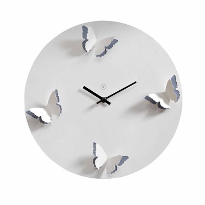 Sompex clocks venice geräuschlose wanduhr ø30cm weiss/grau