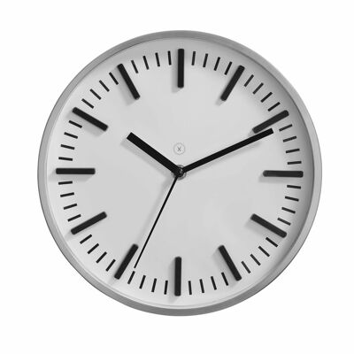 Sompex clocks detroit geräuschlose wanduhr ø25cm weiss/silber
