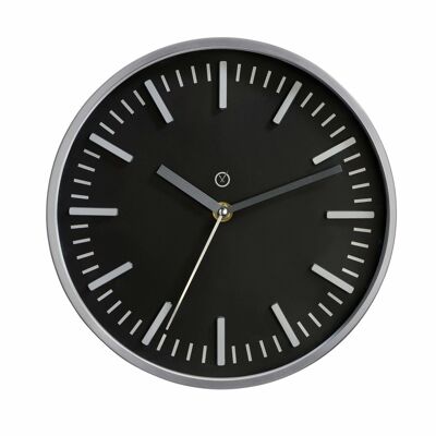 Sompex clocks detroit geräuschlose wanduhr ø25cm schwarz/silber