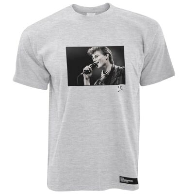 A-ha, Morten Harket, dal vivo, 1988, T-shirt da uomo AP, grigio chiaro