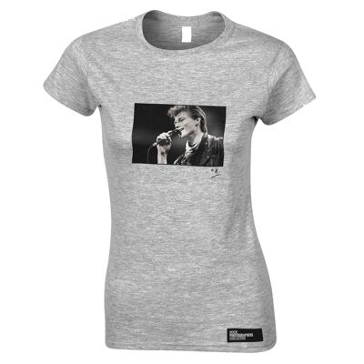 A-ha, Morten Harket, dal vivo, 1988, T-shirt da donna AP, grigio chiaro