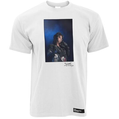 Camiseta de hombre Alice Cooper En el escenario, blanca