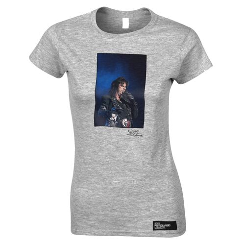 Alice Cooper Women's T-Shirt On stage , Grey