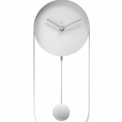 SOMPEX CLOCKS TOULOUSE GERÄUSCHLOSE METALL PENDELWANDUHR 35x14 WEISS